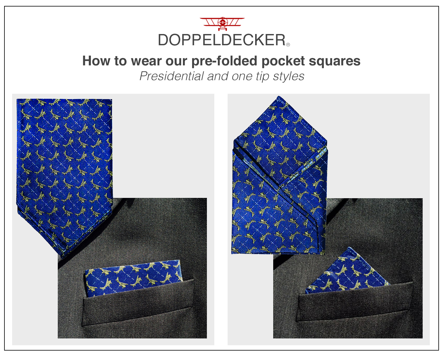 doppeldecker pocket square
