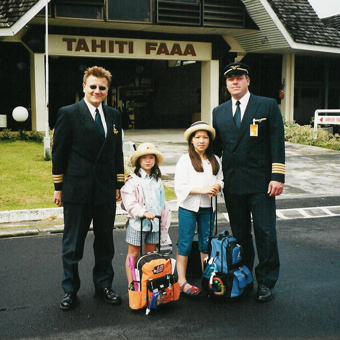 Tahiti airpor twith my pilot father after MD11F flight from LAX